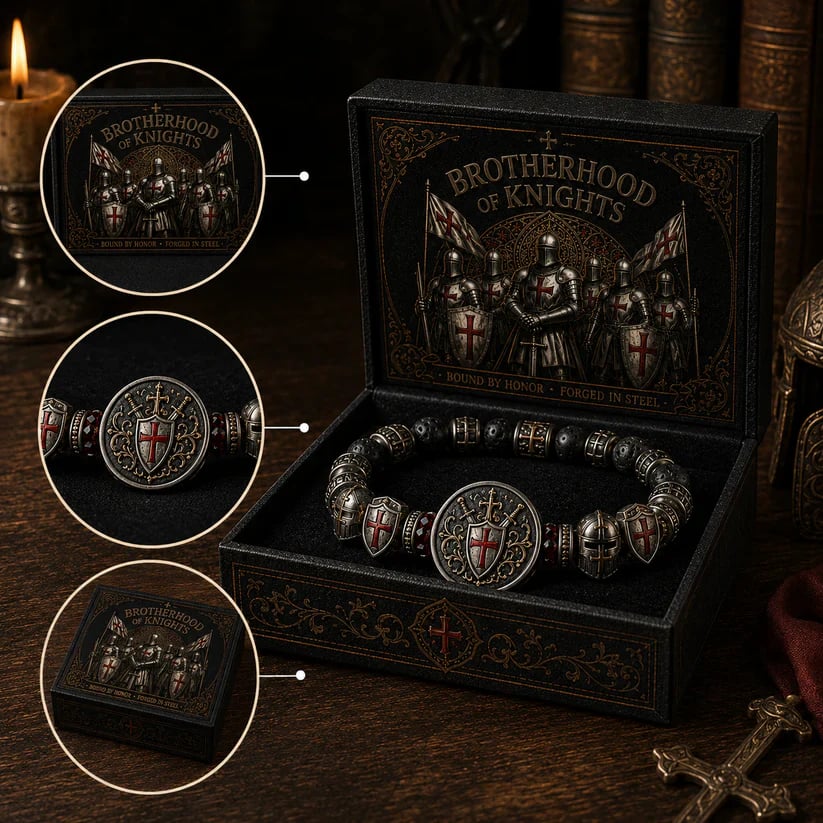 ⚔️ Brotherhood of Knights Faith Bracelet | Medieval Warrior Beaded Bracelet for Honor, Strength & Daily Wear 🛡️