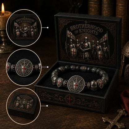 ⚔️ Brotherhood of Knights Faith Bracelet | Medieval Warrior Beaded Bracelet for Honor, Strength & Daily Wear 🛡️
