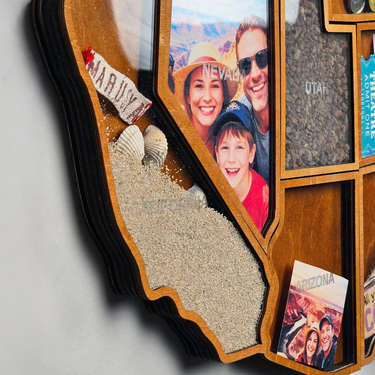 🎁 Personalized USA Travel Memory Map – Collect & Display Your Travel Keepsakes