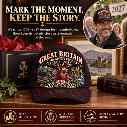 🔥LAST DAY 49% OFF - 👑🇬🇧 Great Britain 320th Anniversary Heritage Cap | 100% Cotton • Detailed Embroidery