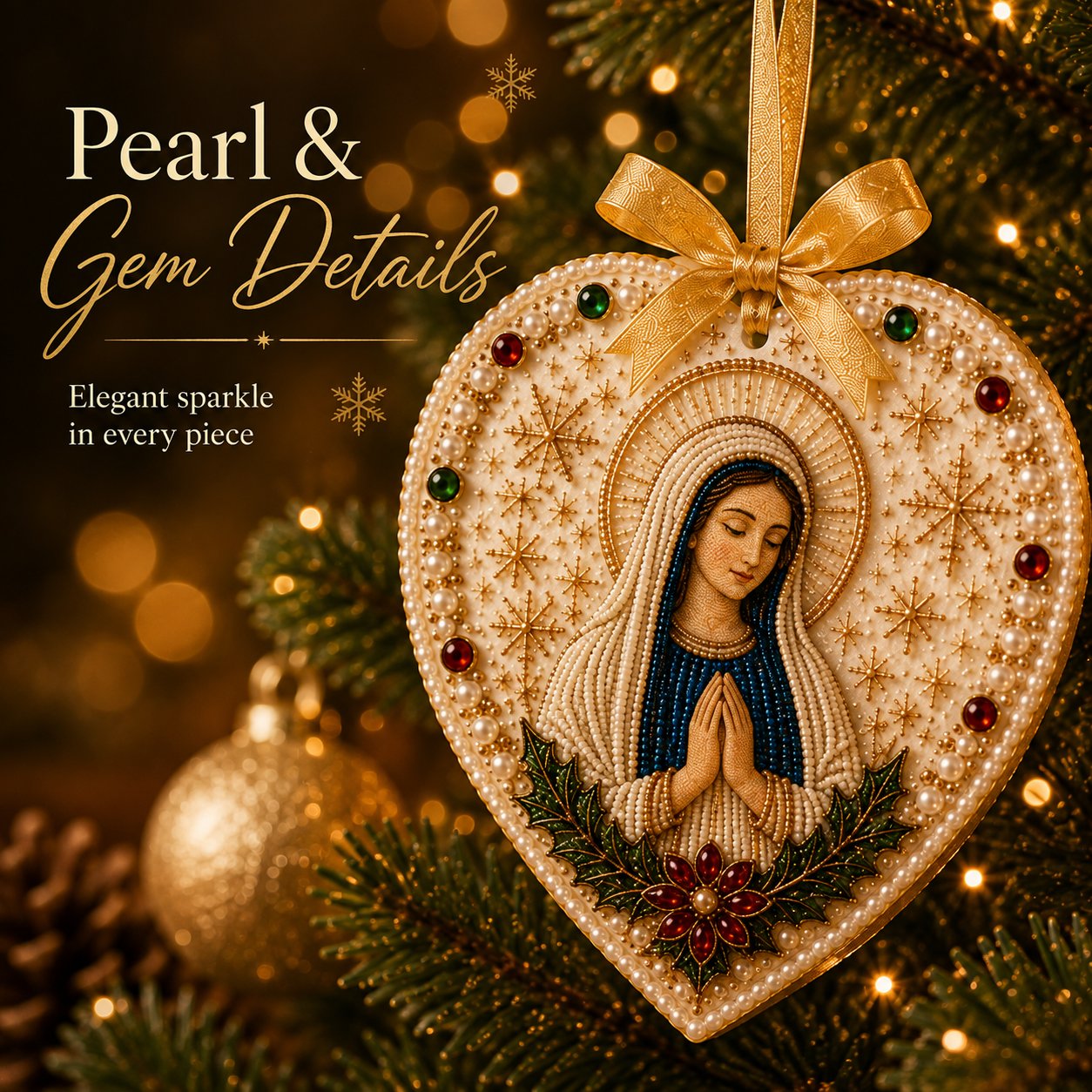 🔥Last Day 49% OFF - ✝️✨ DIY Pearl & Gem Christmas Ornament Collection🎄