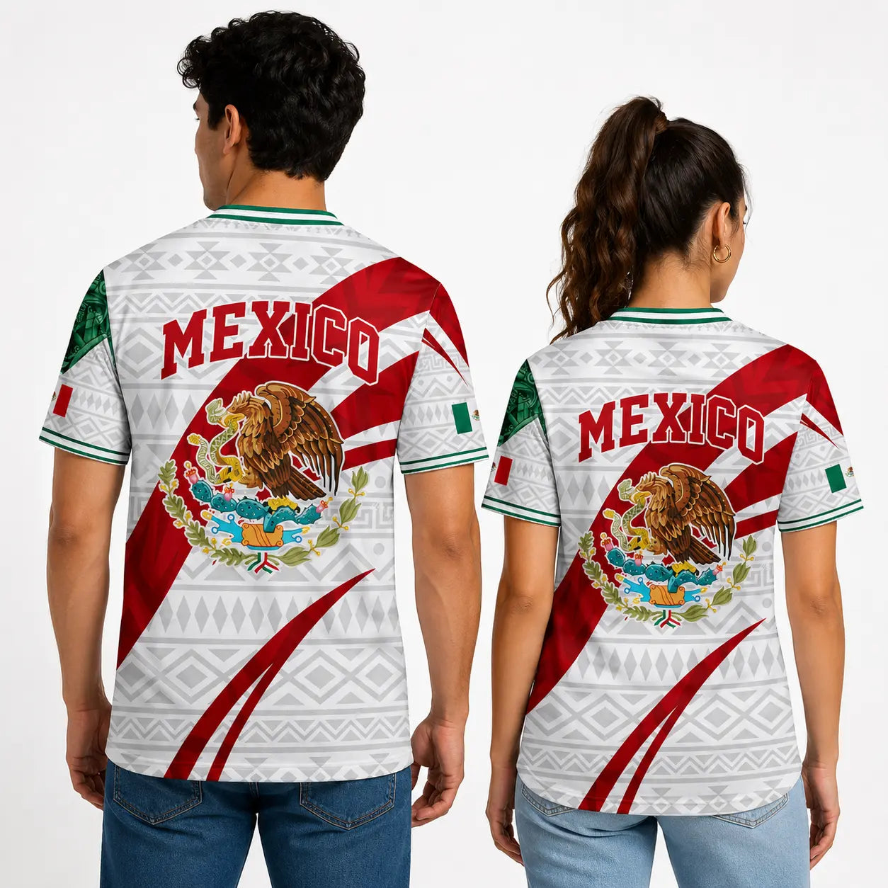 Mexico-Inspired Unisex V-Neck Jersey Shirt for Summer