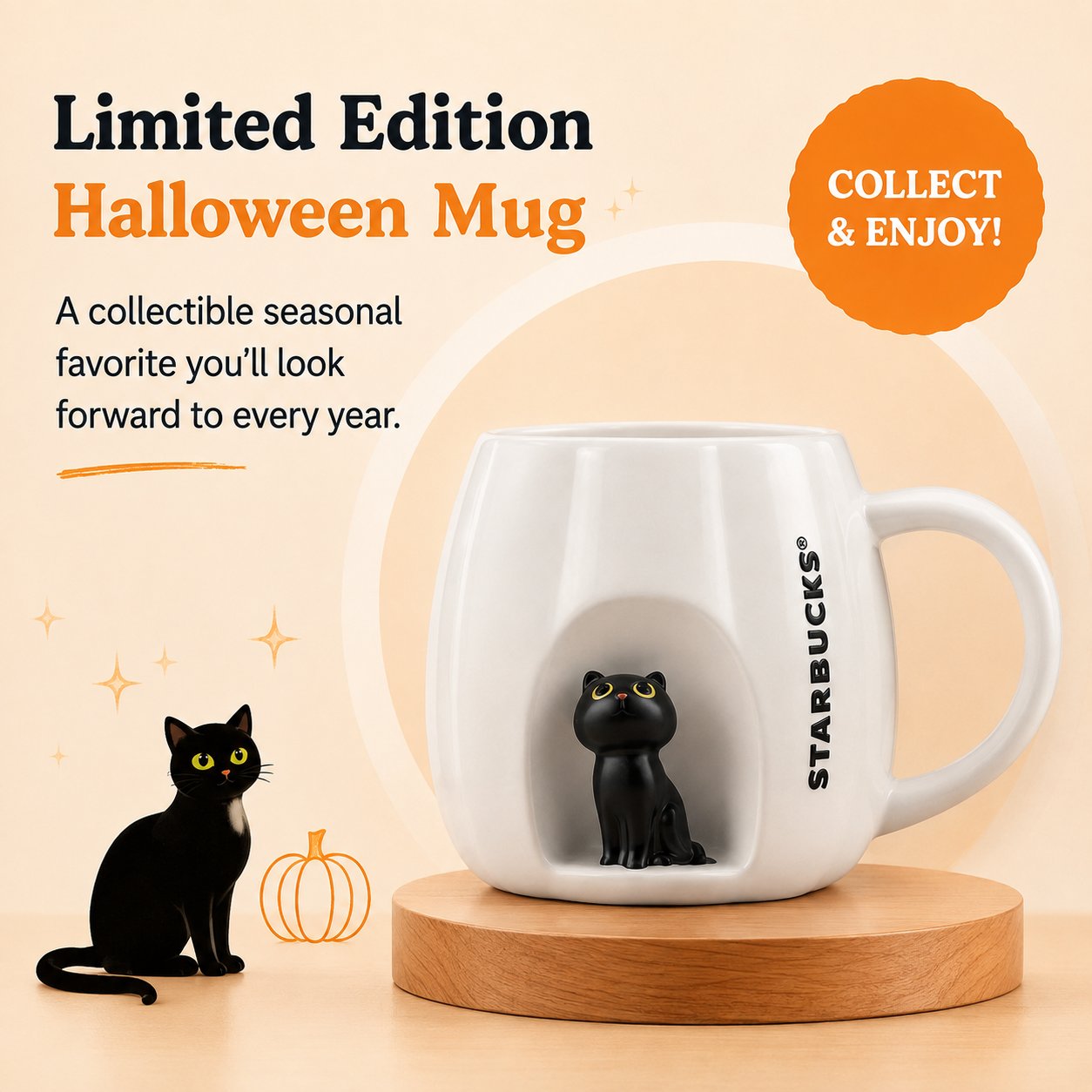 Starbucks Halloween Spooky Kitty Special‑Edition Cat Mug