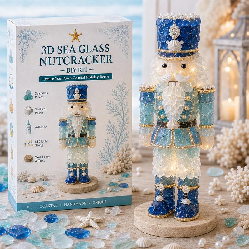 ⏳ Last Day 49% OFF – 🌊 Beginner-Friendly DIY 3D Lighted Sea Glass-Style Art Kit Collection | Complete Kit with Sea Glass-Style Pieces, LED Lights & Step-by-Step Guide Included 💕