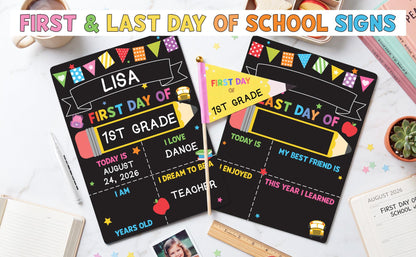 First & Last Day School Sign – Double-Sided Chalkboard for Every Milestone
