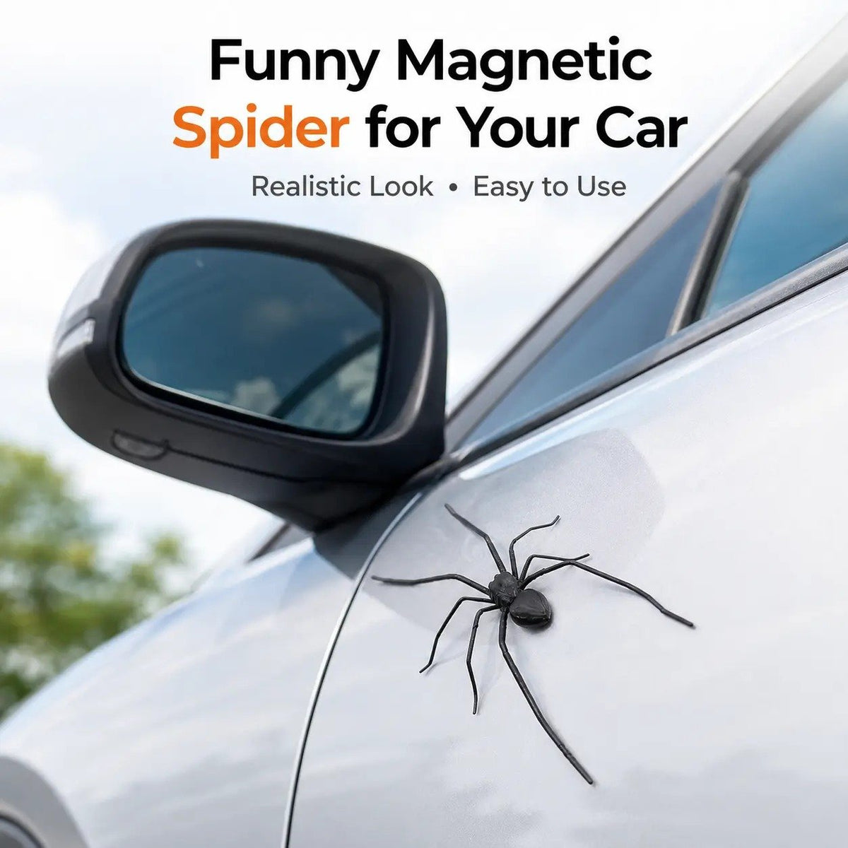 Magnetic Spider Car Decorations & Removable Prank Stickers