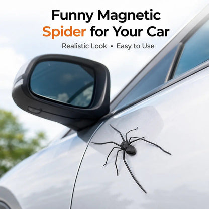 Magnetic Spider Car Decorations & Removable Prank Stickers