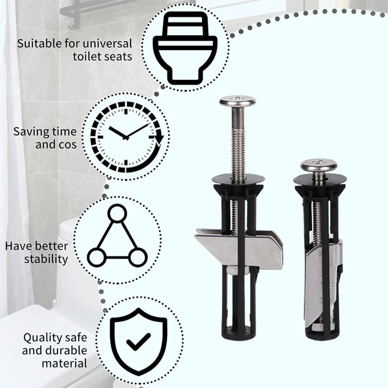 🎉✨ Universal Toilet Seat Bolt Kit - Quick Release & Easy Install