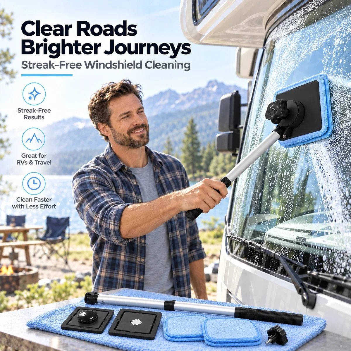 Dual Magnetic Car Windshield Cleaner | Streak-Free Auto Glass Cleaning Kit⭐