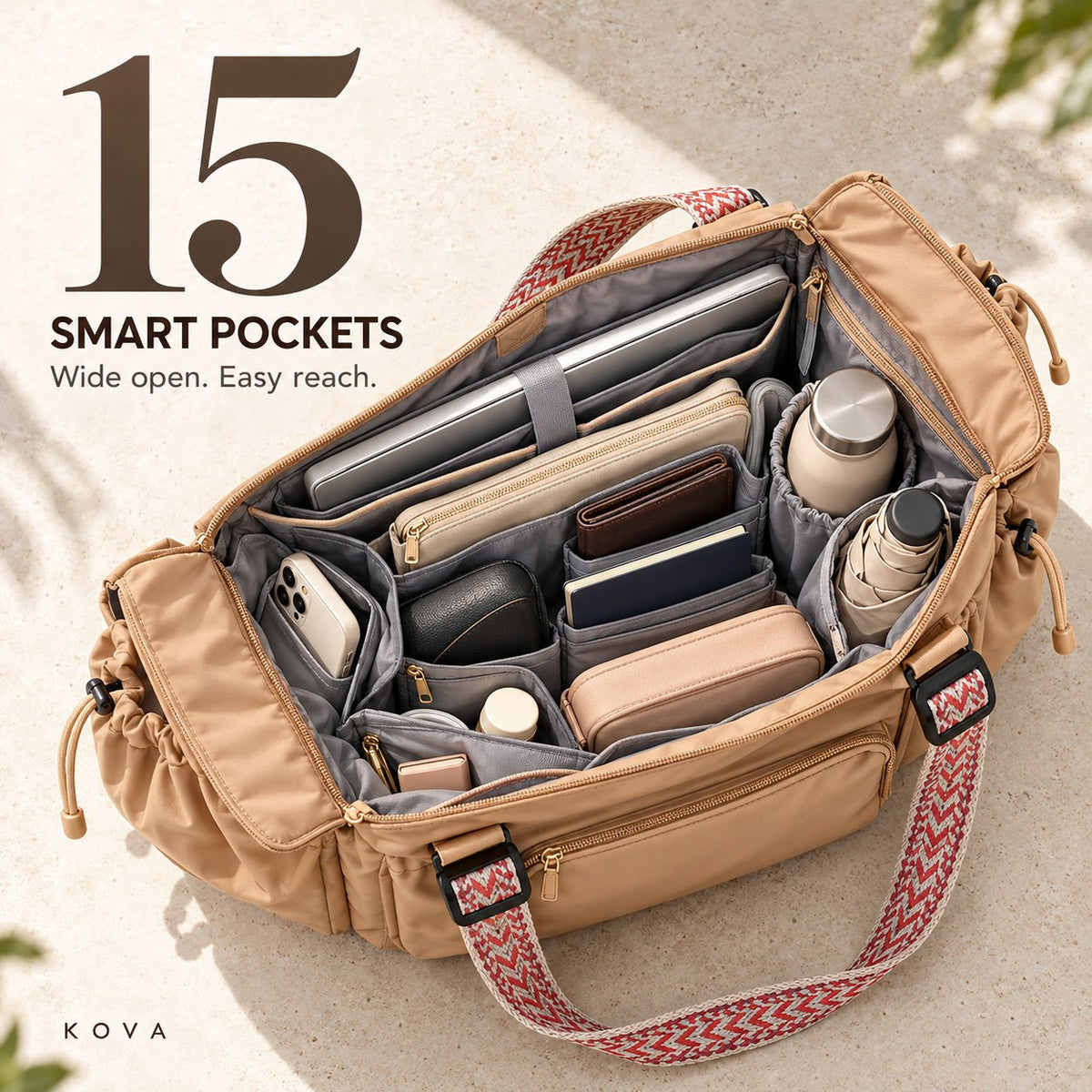 3-in-1 Convertible Travel Bag – Tote, Shoulder Bag & Backpack with 15 Pockets & Luggage Sleeve 🎒✈️