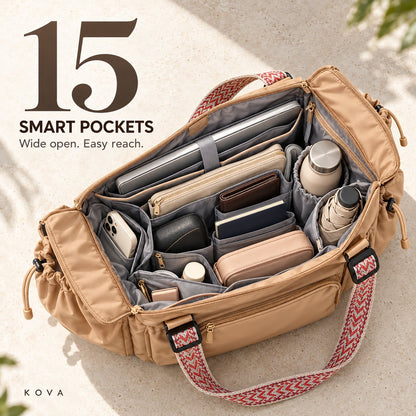3-in-1 Convertible Travel Bag – Tote, Shoulder Bag & Backpack with 15 Pockets & Luggage Sleeve 🎒✈️