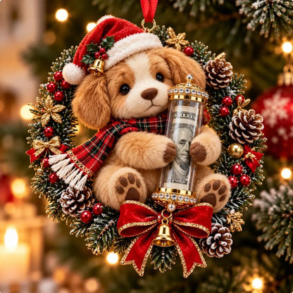 ⏳ Last Day 49% OFF – 🎄3D Christmas Money Plush Ornament | 13 Cute Animal Designs with Reusable Cash & Coin Holder 🎁