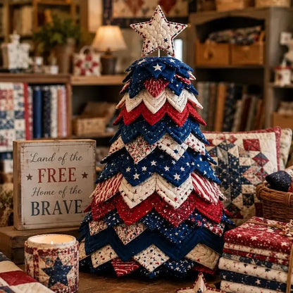 🔥Last Day 49% OFF 🇺🇸 Americana Patchwork Christmas Tree DIY Quilt Kit - Buy 2 Get Free Shipping