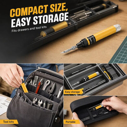 🛠️ 5-in-1 Cordless Butane Soldering Iron – No Outlet Needed