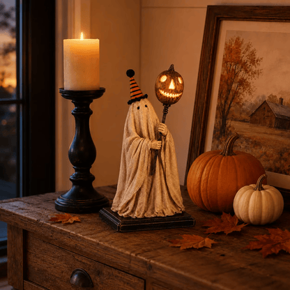 🎁🎉Only $29.99 This Week🌟👻Halloween Light-Up Pumpkin and Ghost Wand Ornament🎃