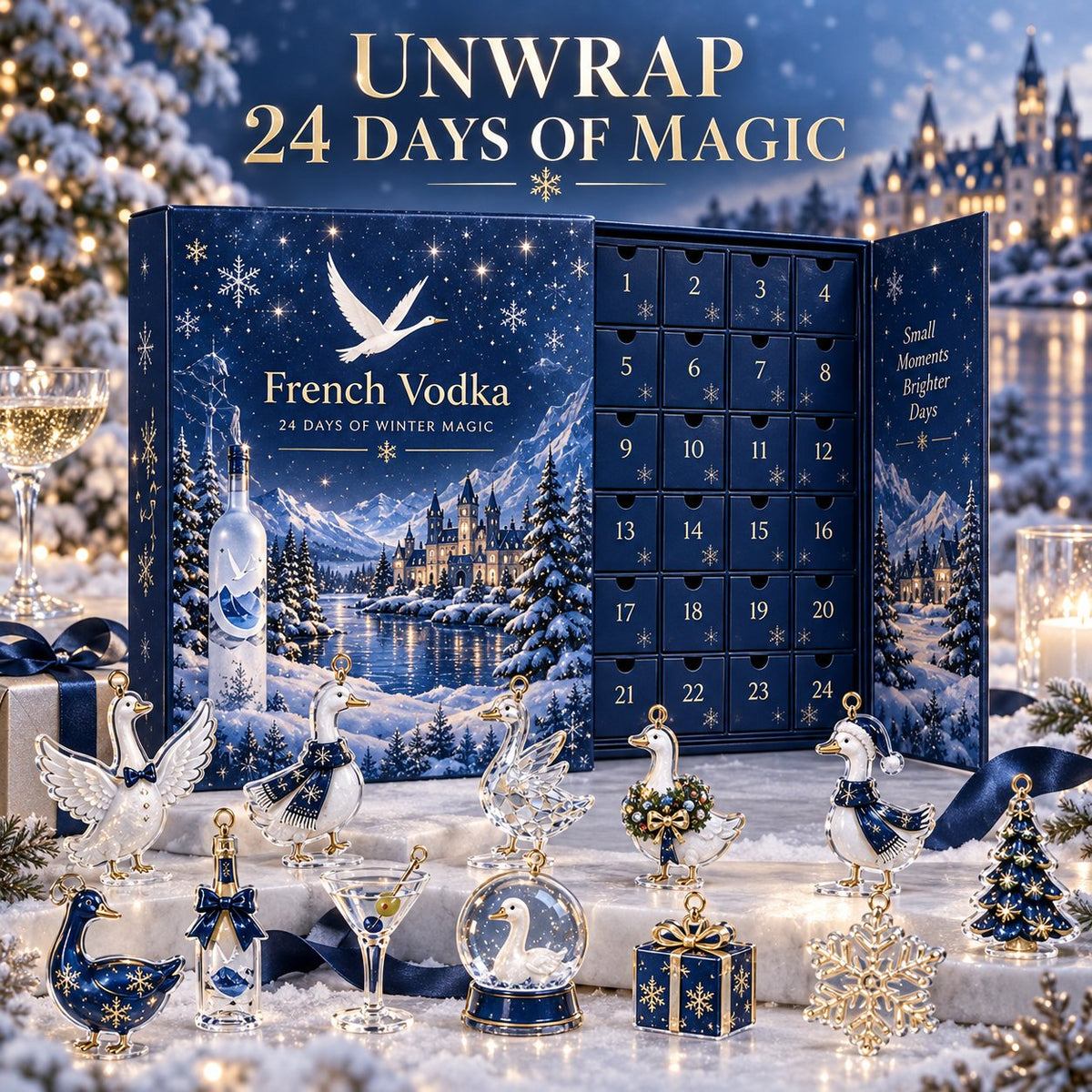 Winter Blue Swan Advent Calendar | 24-Day Luxury Countdown Set 🦢✨