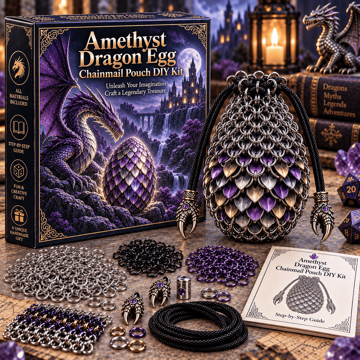 🔥Last Day 49% OFF - 🐉 Dragon Egg Chainmail Pouch DIY Kit