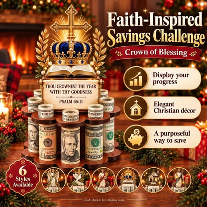 🙏 Bible Verse Savings Challenge Stand | 6 Faith-Inspired Designs