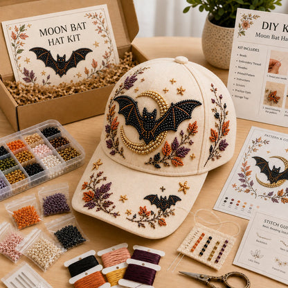 Halloween Beaded Embroidery Hat DIY Kit