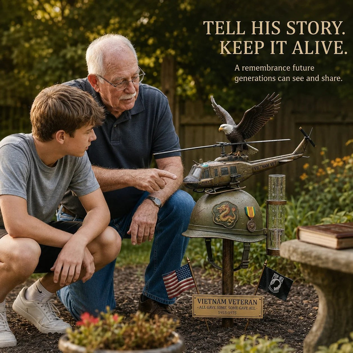 🚁Vietnam Veteran Memorial Rain Gauge
