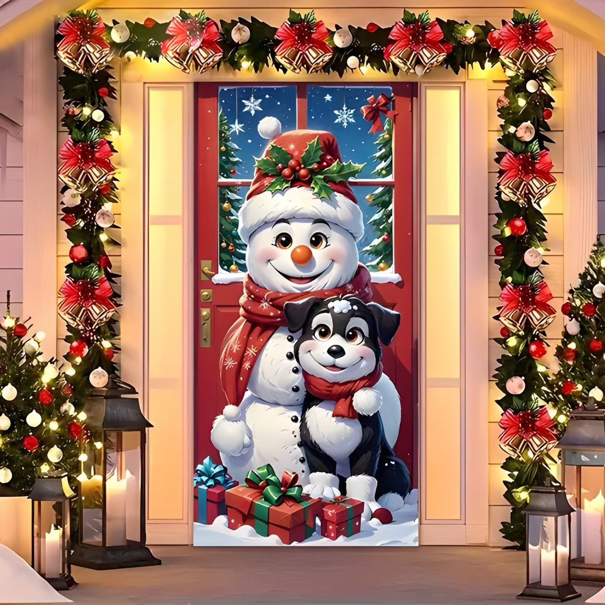 ⏰LAST DAY 50% OFF 🎅 🚪Santa & Reindeer Christmas Door Cover