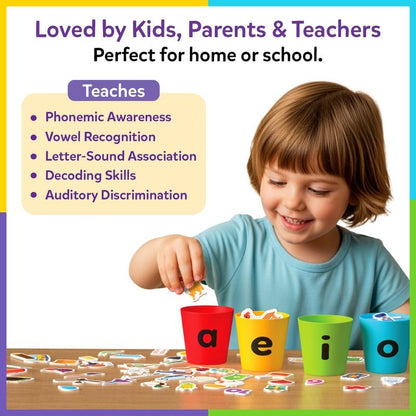 📚Phonics Vowel Sorting Toy – Early Literacy Learning Activity for Preschool & Kindergarten Kids Ages 4-7✨