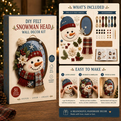 ⏳ Last Day 49% OFF – 🎅 Beginner-Friendly 52-Piece DIY Layered Felt Santa Wall Decor Kit | Complete Kit with All Tools & Step-by-Step Guide Included 💕