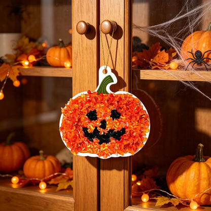 👻Halloween Poke In Art Kit, Kids Handmade Hanging Decor Craft Set with Pumpkin Ghost Bat Spider