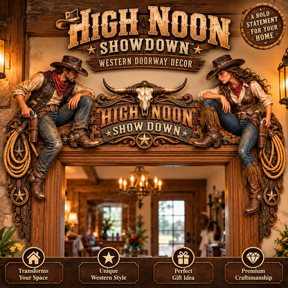 ⏰Limited Stock 50% OFF - 🤠⭐ High Noon Showdown™ Western Doorway Decor 🐂🌵