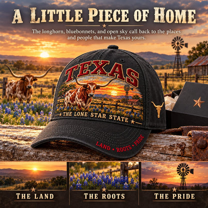 ⏳ Last Day 49% OFF – 🤠 Texas Lone Star Longhorn Cap | Cotton-Poly Blend • Detailed Embroidery • Adjustable Fit