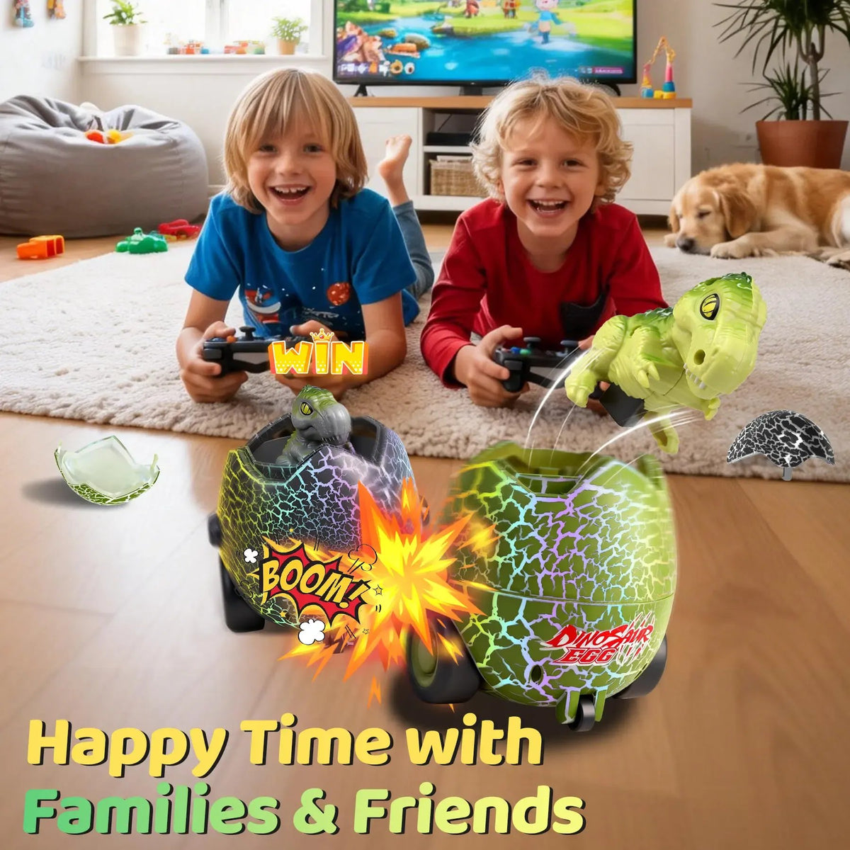 Remote Control Dinosaur Egg Battle Toys - 2 Pack
