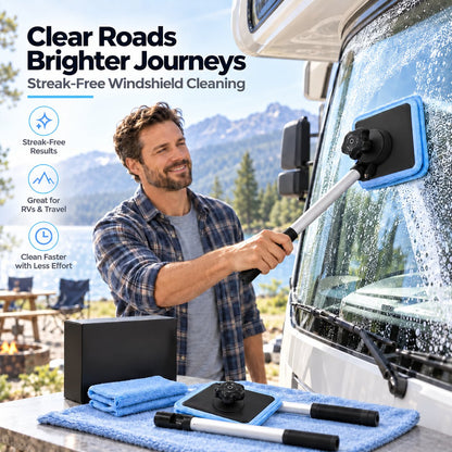 Dual magnetic windshield cleaner for cars | Streak-free cleaning kit for car windows
