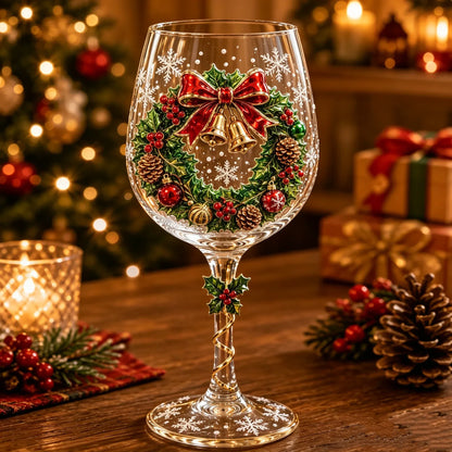 🔥🎁 Christmas 3D Wine Glass Collection Gift Box Set ✨