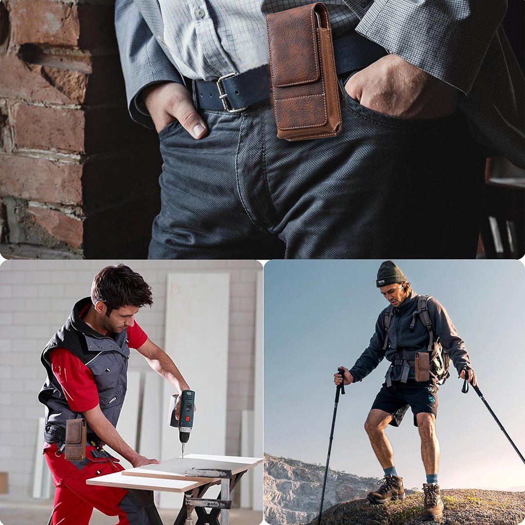 ⚡Men's Cell Phone Holster Pouch with Card Holder, Belt Clip Holster Casual Belt Bag