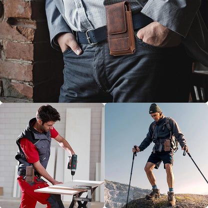 ⚡Men's Cell Phone Holster Pouch with Card Holder, Belt Clip Holster Casual Belt Bag