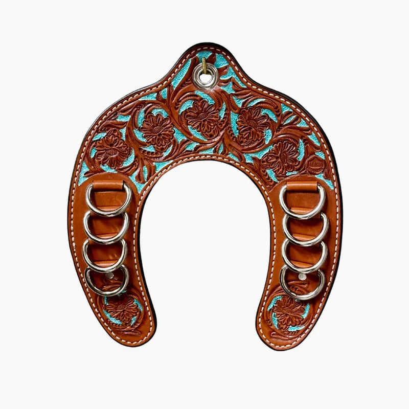 🔥LAST DAY 50% OFF - 🤠Handcrafted Leather Horseshoe Wild Rag Holder | Western Scarf & Bandana Organizer