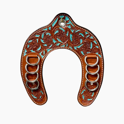 🔥LAST DAY 50% OFF - 🤠Handcrafted Leather Horseshoe Wild Rag Holder | Western Scarf & Bandana Organizer