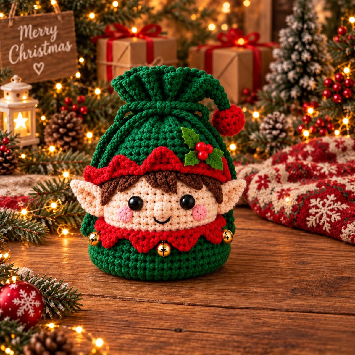 Christmas Crochet Character Gift Pouch – 12 Festive Designs