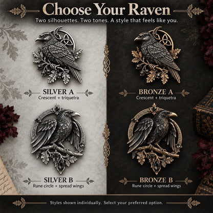 🐦‍⬛ Gothic Celtic Raven Brooch – Dark Academia Statement Pin