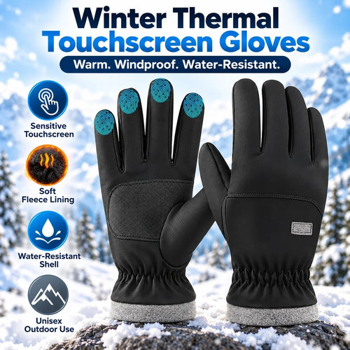 Winter Thermal Touchscreen Gloves – Water-Resistant Windproof Fleece Gloves for Driving, Skiing & Outdoor Use