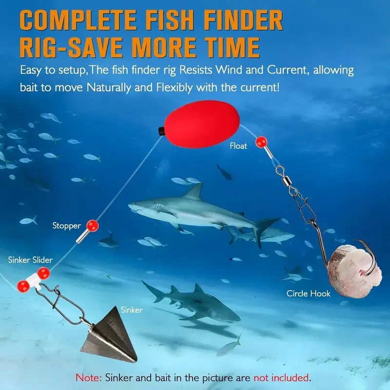 ⭐🎣 Pre‑Tied Saltwater Fish Finder Surf Fishing Rigs (6 Pack)