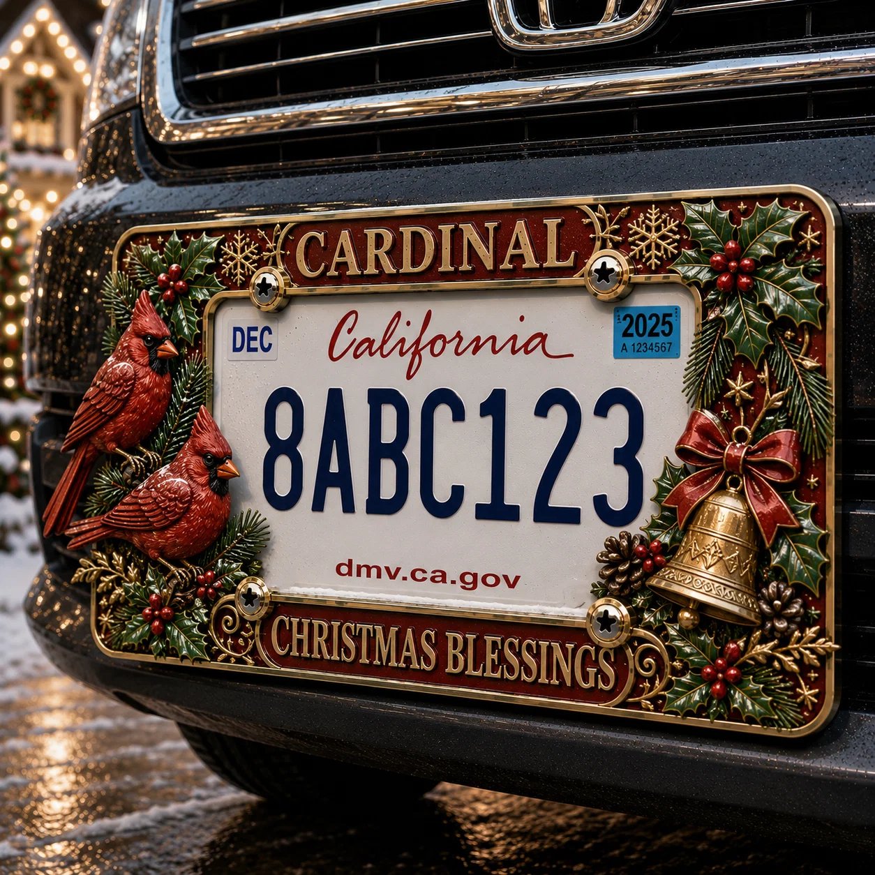🎄Christmas License Plate Frame – Festive Style for Every Ride