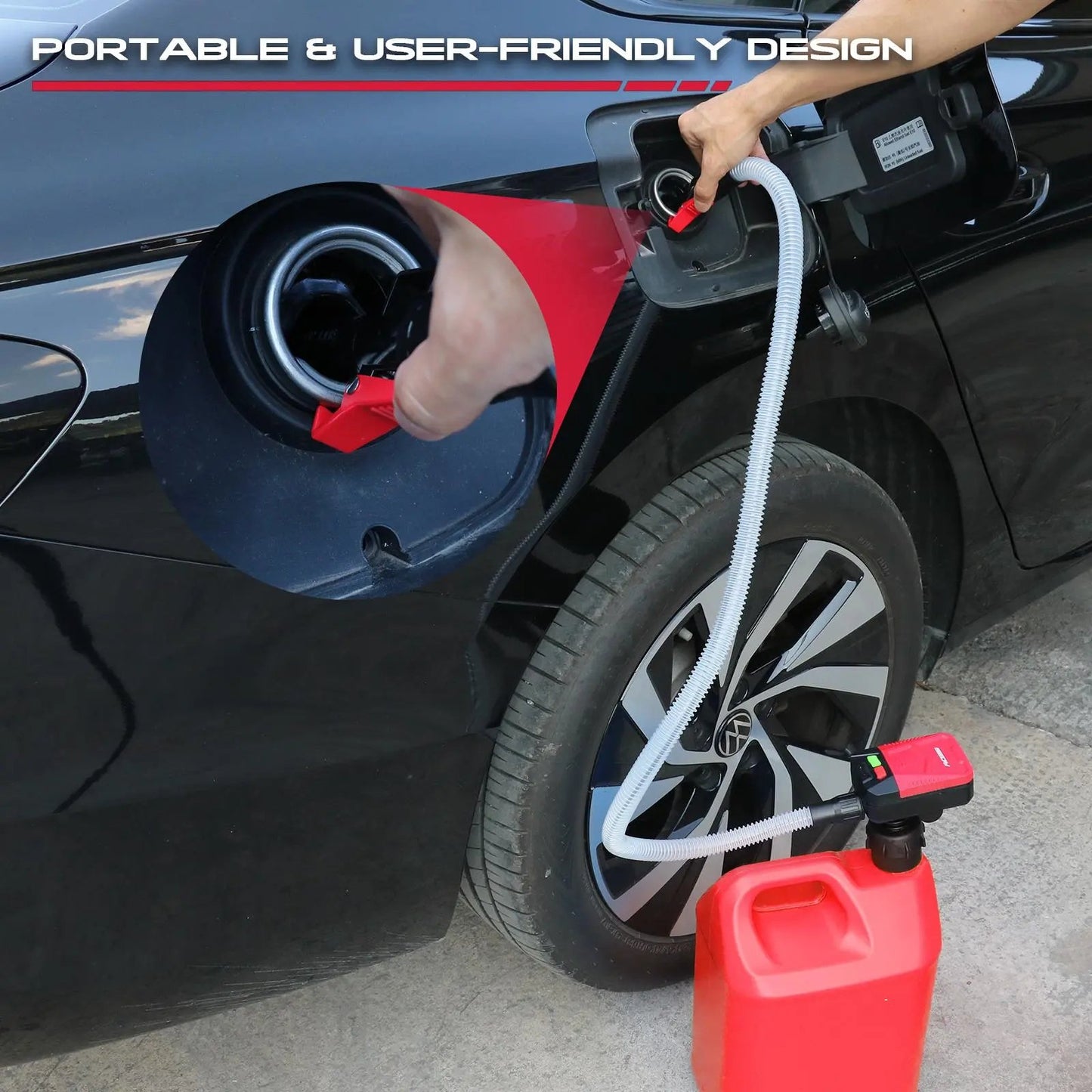 Portable Automatic Transfer Pump 3.2 GPM – Electric Battery Powered Liquid Transfer with Auto-Stop Sensor & 3 Adapters
