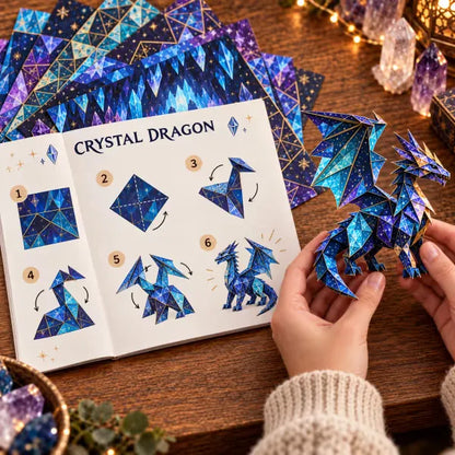 ⏳ Last Day 49% OFF – 🐉 Fantasy Paper Folding Craft Kit | 4 Magical Worlds with 50 Patterned Papers & Step-by-Step Guide ✨