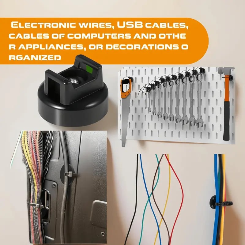 Magnetic Cable Tie Mounts – No-Drill Cable Organizer for Desk, Garage & RV