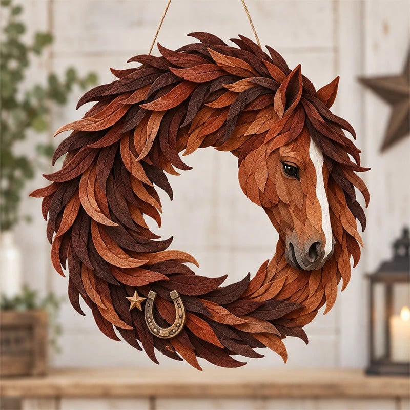 🔥HOT SALE🔥🐴 Rustic Horse Wreath
