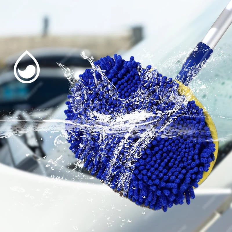 🎉⏳Time-Limited Special⏰Durable Aluminum Long Handle Telescopic Car Wash Mop – Soft Microfiber, Scratch-Free & Adjustable Length ✨