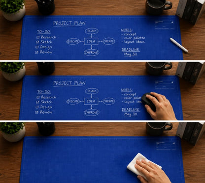 🤩The Blueprint Deskmat Includes the Blueprint Marker💻✏️ A Double-Sided Deskmat to Draw, Erase & Redraw As Needed. 🎁Buy 2 Sets Free Shipping
