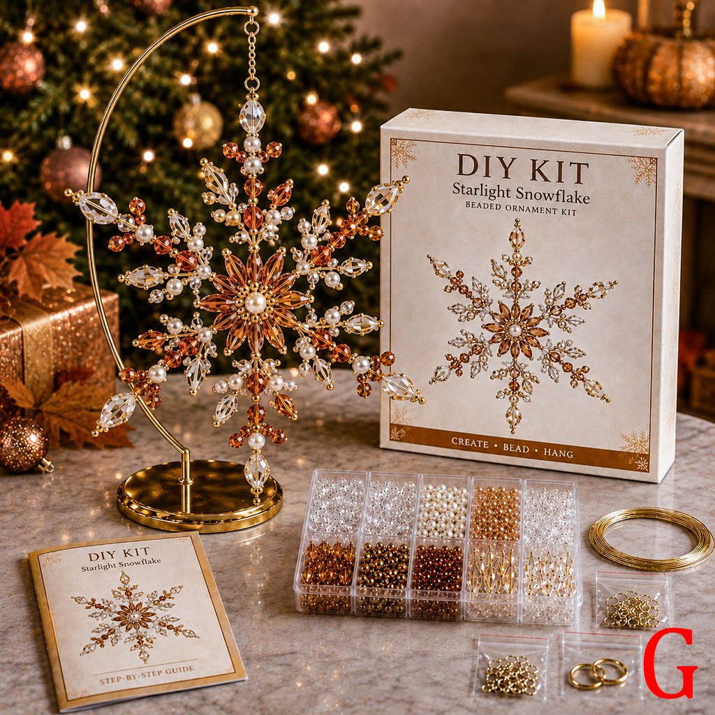 Beaded Snowflake Ornament DIY Kit