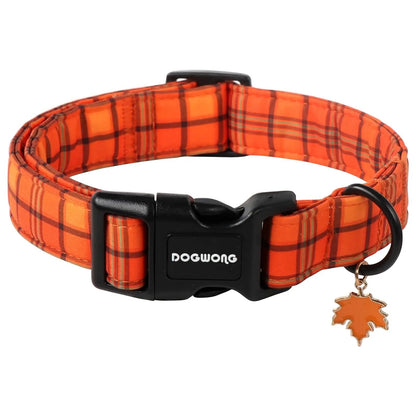 Fall Pumpkin Dog Collar | Adjustable Soft Padded Pet Collar with Pumpkin Charm 🎃🍂